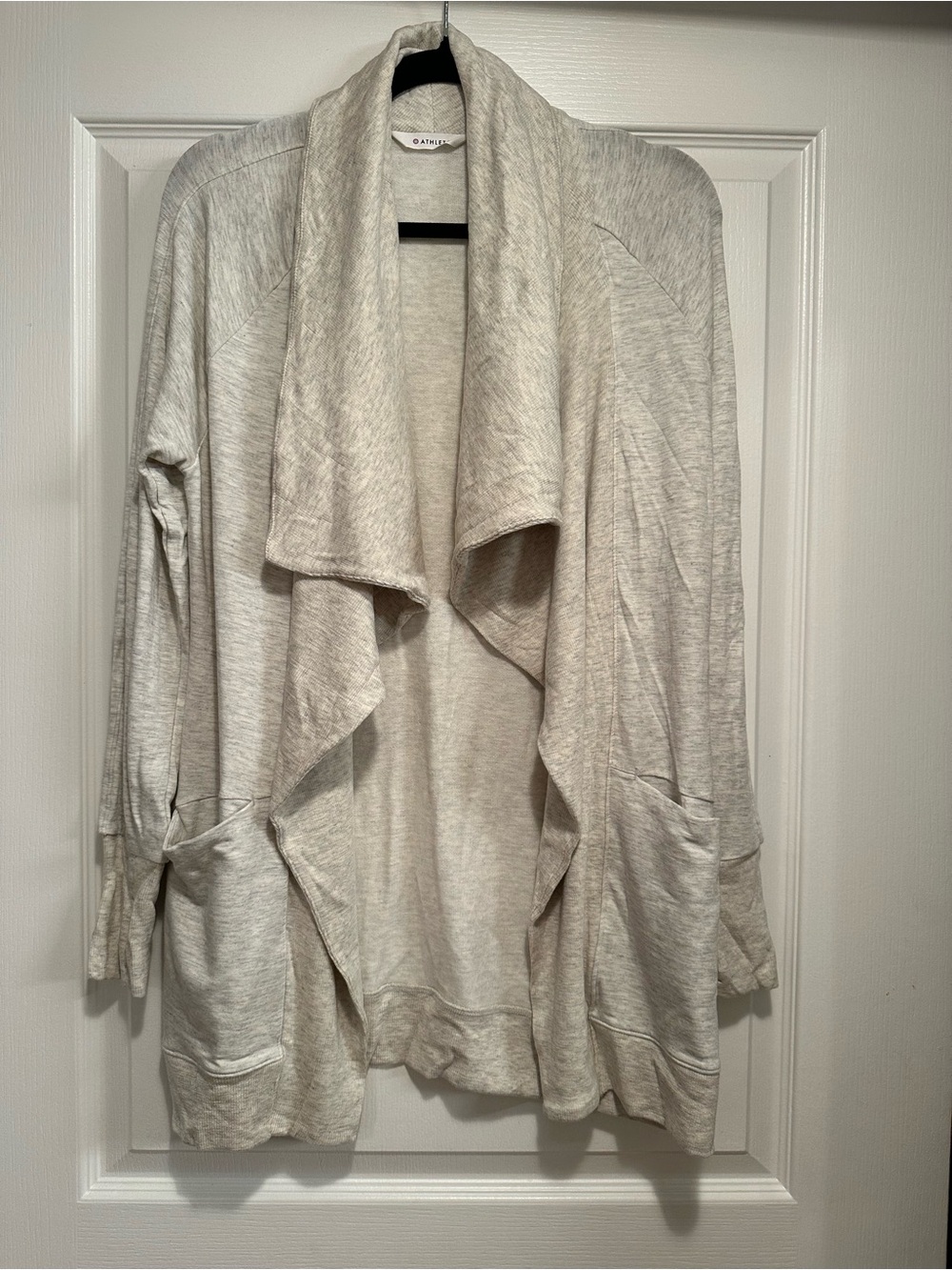 Athleta Heather Open-Front Waterfall Cardigan